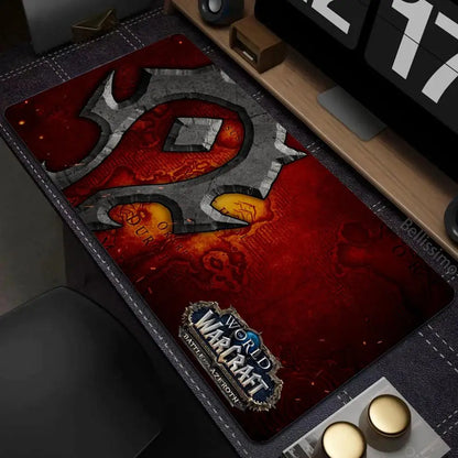Naturlig Horde Alliance-musemåtte i gummi, stor skrivebords- og tastaturmåtte til computer, HD World Of Warcraft gaming-musemåtte med hurtig overflade og låst kant