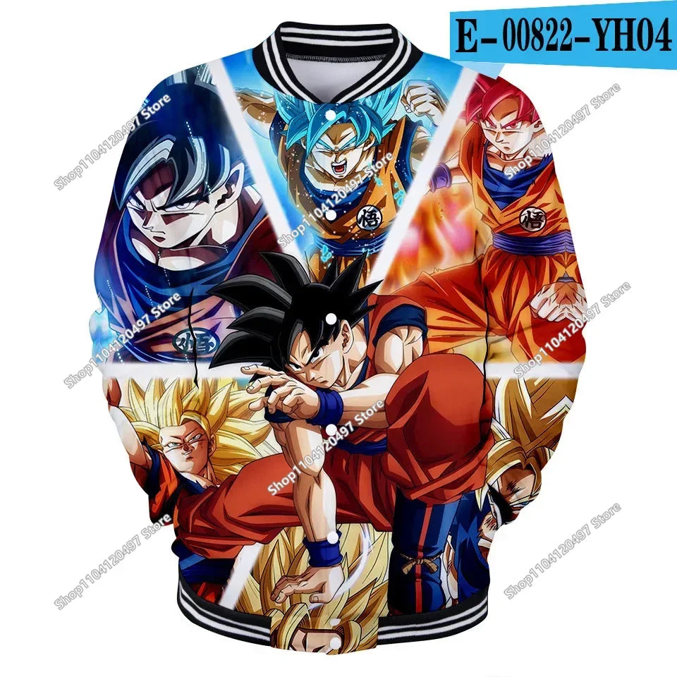 Dragon Ball Streetwear Baseball Uniform for Man Women Son Goku Adults Costumes Jackets Spring Fall Coat Cardigan Sweatshirt Gift