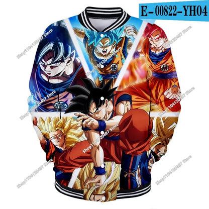 Dragon Ball Streetwear Baseball Uniform for Man Women Son Goku Adults Costumes Jackets Spring Fall Coat Cardigan Sweatshirt Gift