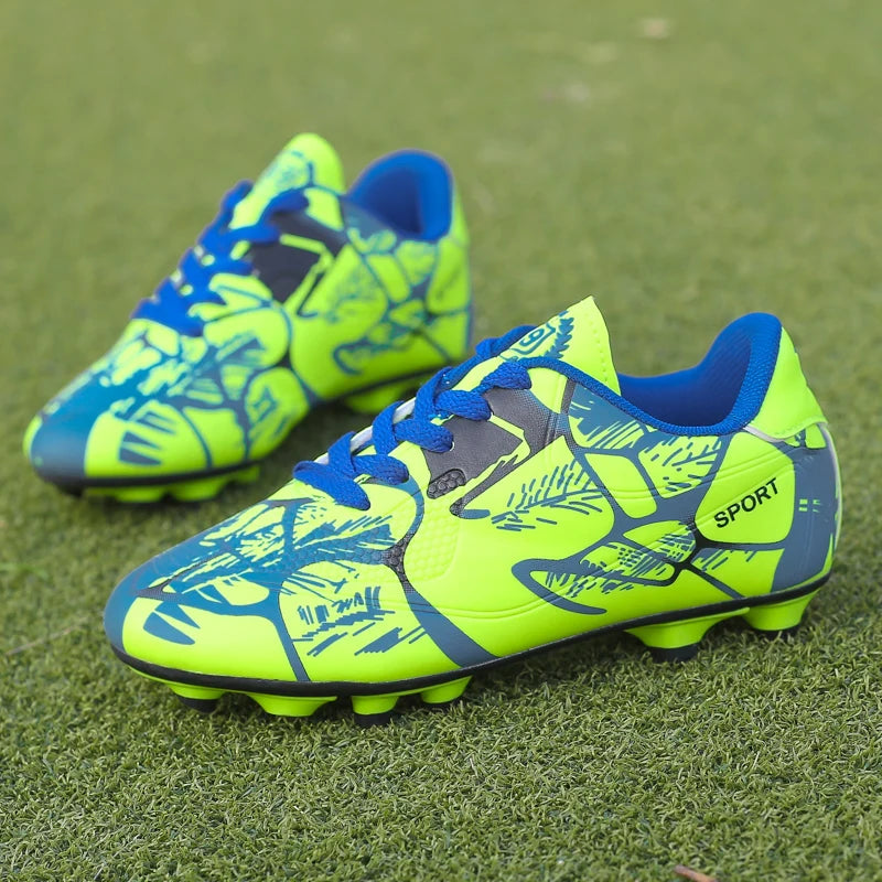 Kids Soccer Shoes Society Long Spikes Futsal Boot Turf Training Sports Football Cleats 2024 New Children Football Studs