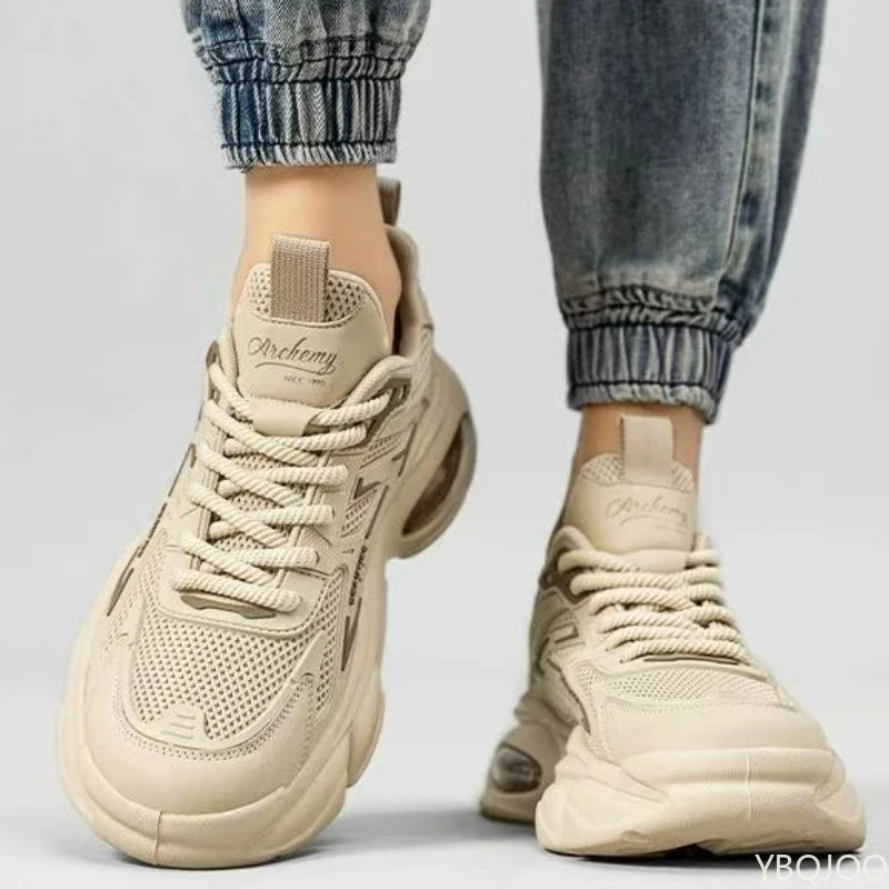 Fashionable versatile spring autumn new explosive thick soled men's shoes casual comfortable height increasing sports shoes