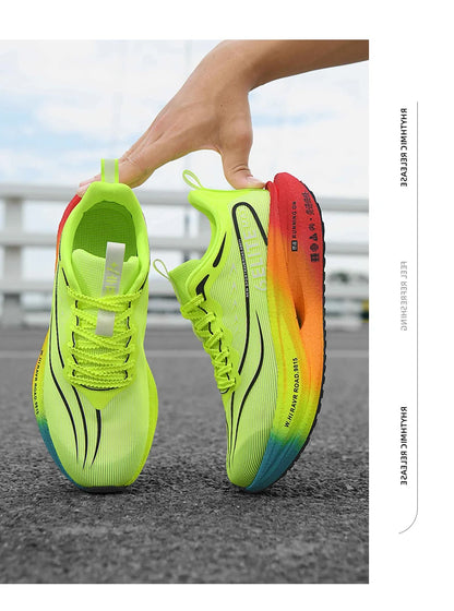 Men  Running Shoes Carbon Board Speciality Marathon Sports Breathable Lightweight Women's Comfortable Athletic Nonskid Sneakers