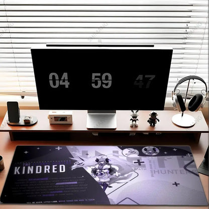 League of Legends Kindred -hiirimatto, suuri pelihiirimatto, tietokone, anime-tyttö, pöytämatto, kannettavan tietokoneen lisävarusteet, pelaaja, XXL-näppäimistömatto