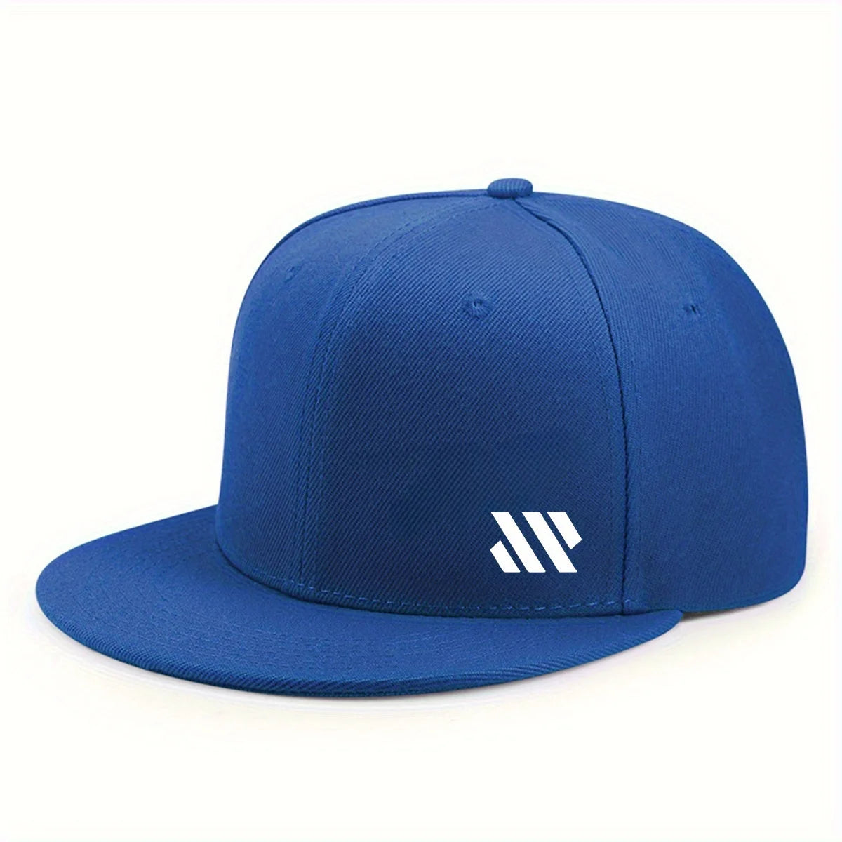 Casquette de baseball avec logo blanc – Casquette unisexe ajustable, respirante, à visière plate – Casquette légère pour les activités de plein air et les voyages – Chapeaux