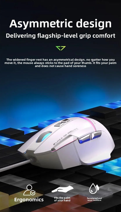 Promoção Especial Rato Gaming com Fio AULA S12 Pro 12800 DPI, Retroiluminação RGB, 8 Botões Programáveis, Ergonómico, para PC e Portátil