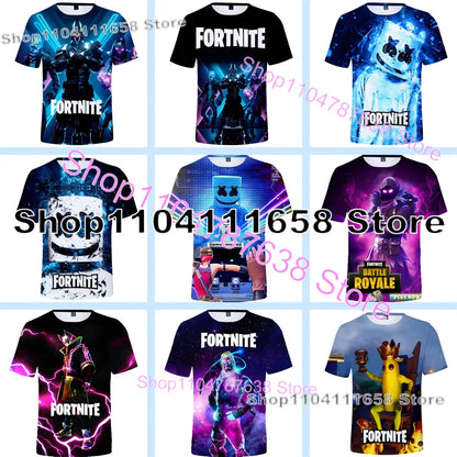 Summer T-shirt Raven Ultima Knight F-Fortnite T Shirt 3D Print Banana Peely Men's Tee Battle Royale Game Tops Birthday Gifts