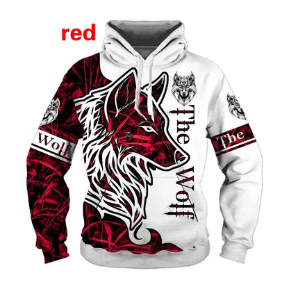 Sweats com Capuz Estampados de Lobo para Homem 3D, Sweatshirts de Marca, Casacos de Qualidade, Pullover de Moda, Fatos de Treino Animal Streetwear Out