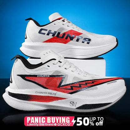 Men Running Shoes Carbon Board Specialty Marathon Sports Breathable Lightweight Women's Comfortable Nonskid Chunta Sneakers
