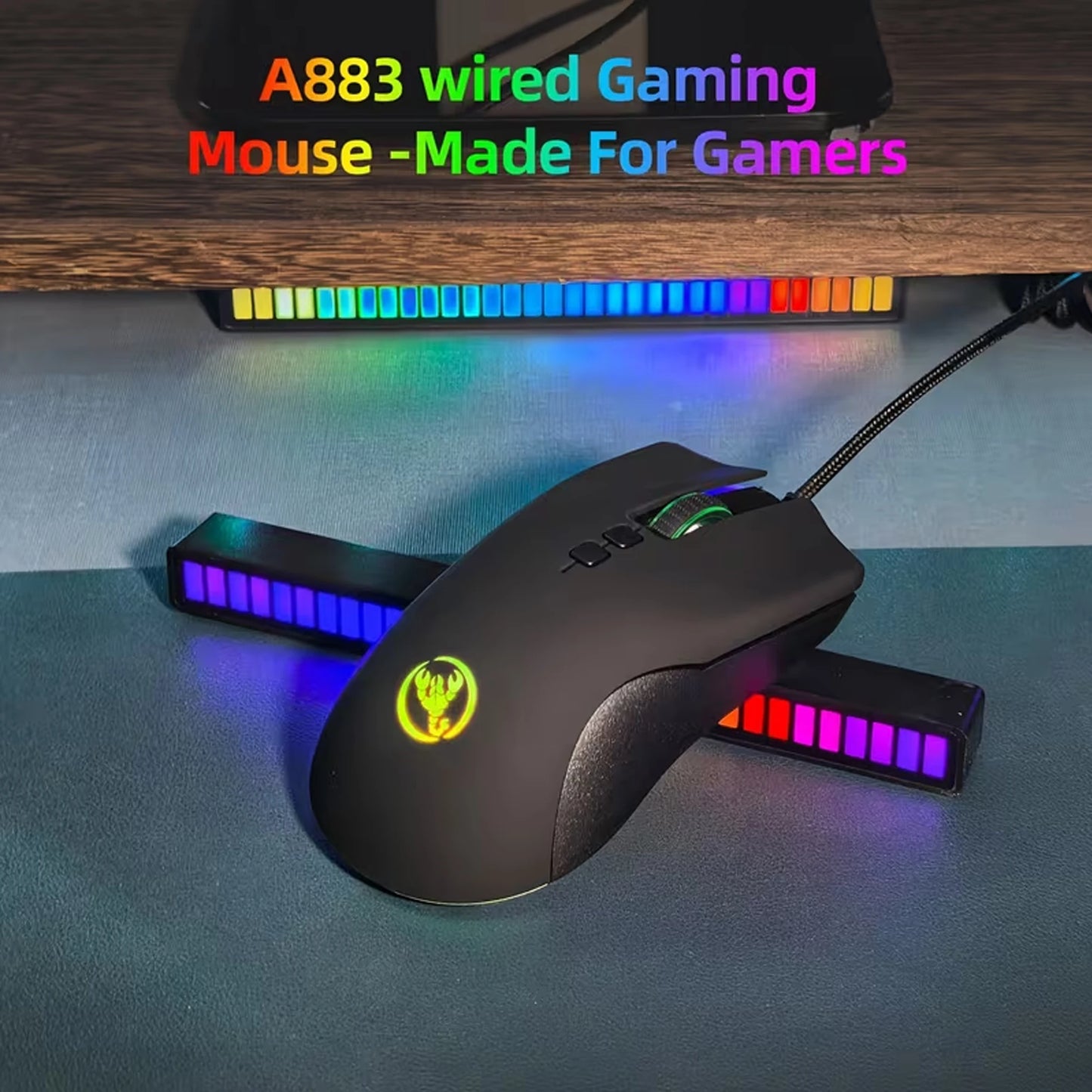 High-End Ergonomic Gaming Mouse, USB Wired Gaming Mouse with 6400 DPI, RGB Breathing LED Lights, Anti-Slip Grip, 7 Programmable Buttons for PC