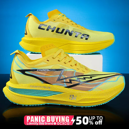Men Running Shoes Carbon Board Specialty Marathon Sports Breathable Lightweight Women's Comfortable Nonskid Chunta Sneakers