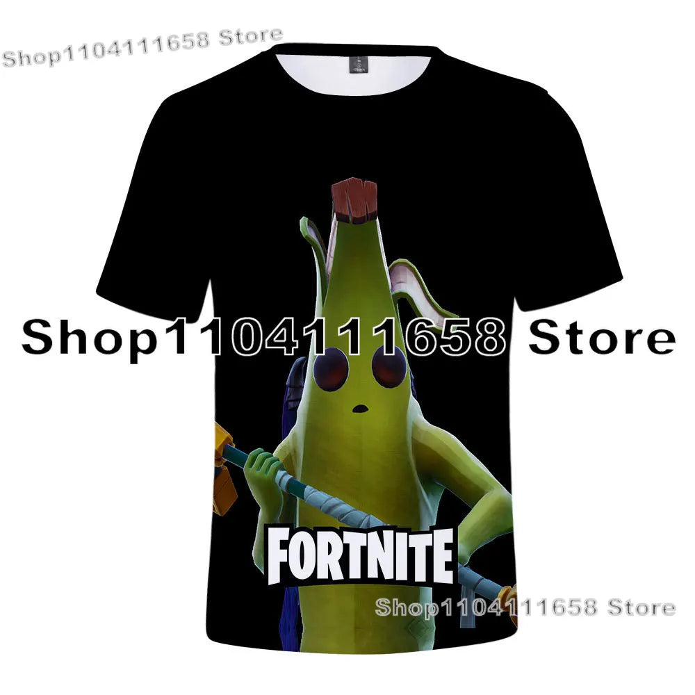 Summer T-shirt Raven Ultima Knight F-Fortnite T Shirt 3D Print Banana Peely Men's Tee Battle Royale Game Tops Birthday Gifts