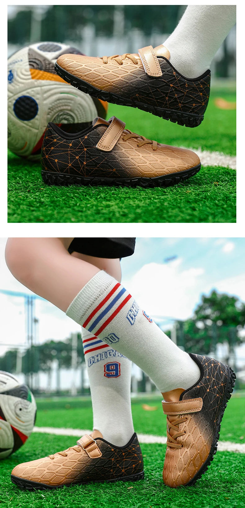 New Men Soccer Shoes Girls Cleats Outdoor Match Training Sport Football Boots Long Spikes Comfortable Breathable Boys Non Slip