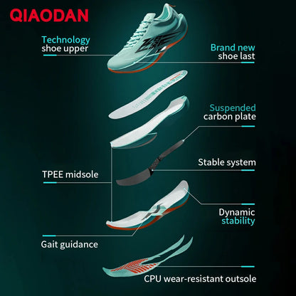 QIAODAN Feiying PB6.0 Men's Marathon Racing Running Shoes Full Palm Carbon Plate Sneakers Lightweight Sports Shoes QDB023261299