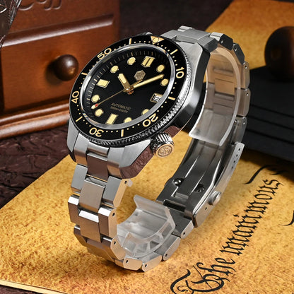 San Martin Design 44mm Men Diver Watch MM300 Sport Steel Vintage NH35 Automatic Mechanical Sapphire Waterproof 300M Lum SN0087