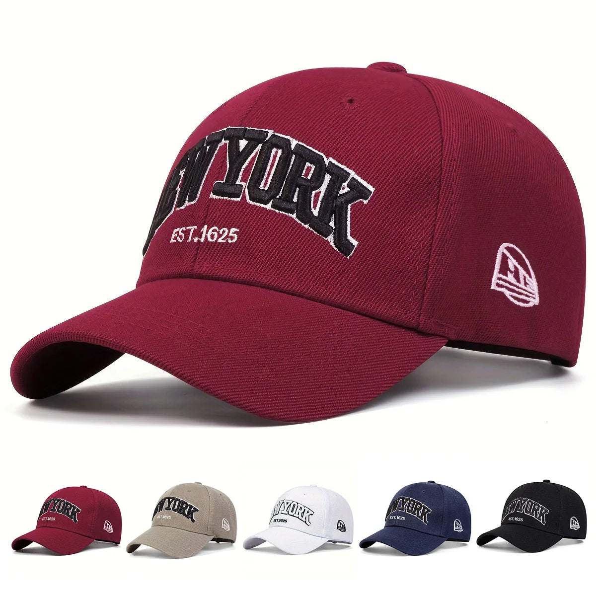Bonés de basebol unissexo com letras NewYork bordadas, ajustáveis, para primavera e outono, chapéu casual de exterior com proteção solar, boné desportivo para golfe