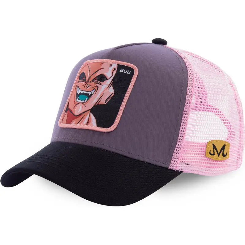 Casquette Dragon Ball Son Goku pour l'été : casquette de voyage à visière, pour homme, brodée, style hip-hop, visière pare-soleil, casquette trucker ajustable en maille
