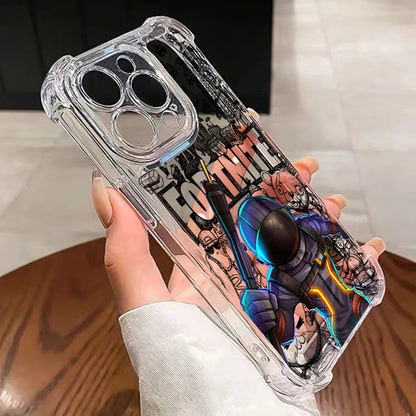 Capa de telemóvel Fortnite para Samsung Galaxy S26 S25 S24 S23 S22 S21 S20 Edge FE Ultra Plus 4G 5G, em TPU transparente antiqueda