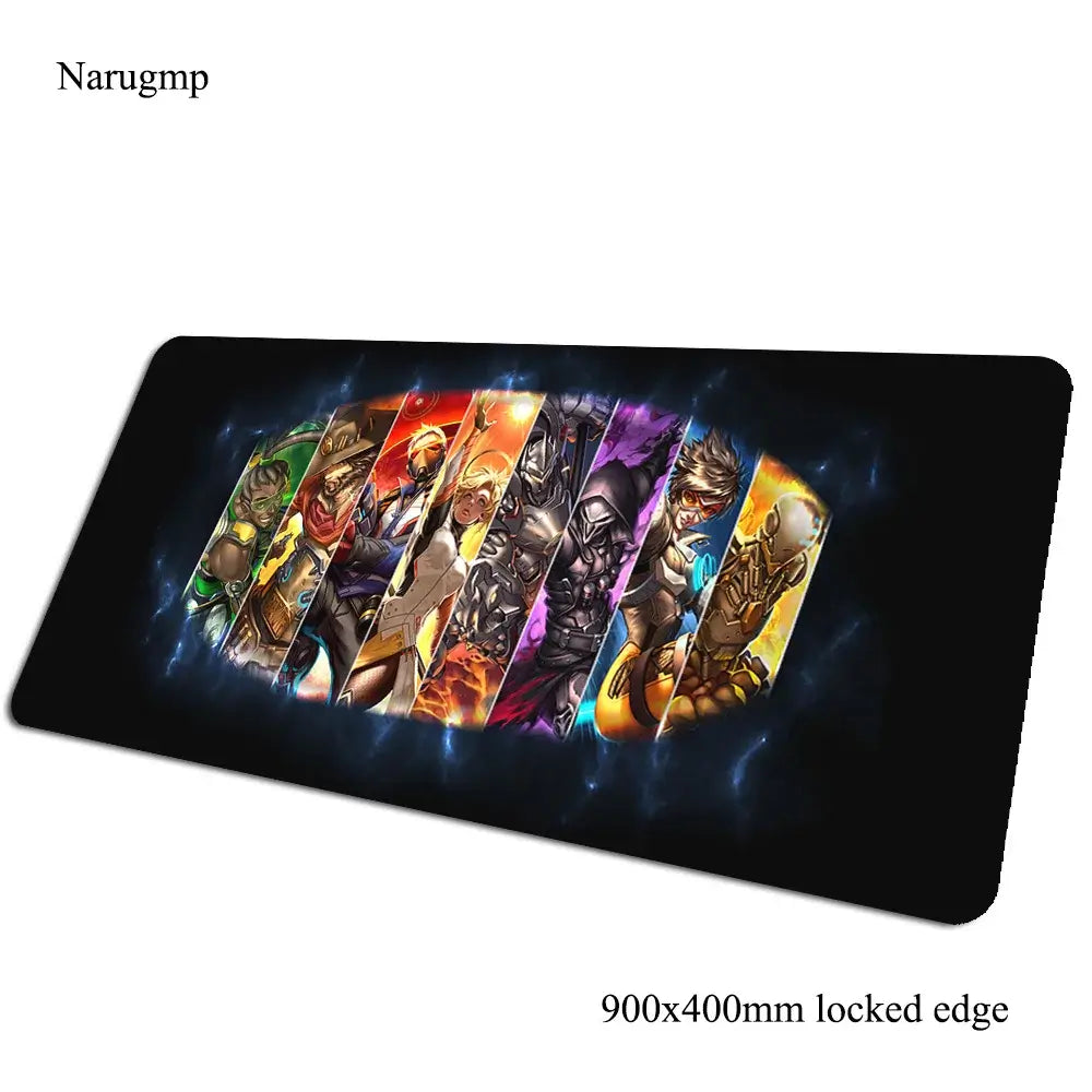 Tapete de rato Overwatch de aniversário, tapete para computador 900x400x3mm, tapete de rato gaming grande, presente para rato e teclado, jogos PC gamer, secretária