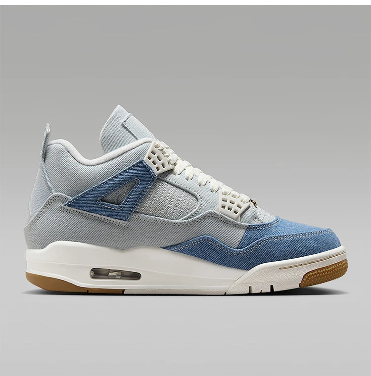 Nike genuine JORDAN women's air cushion shock-absorbing mid top denim basketball shoes IB6716-100