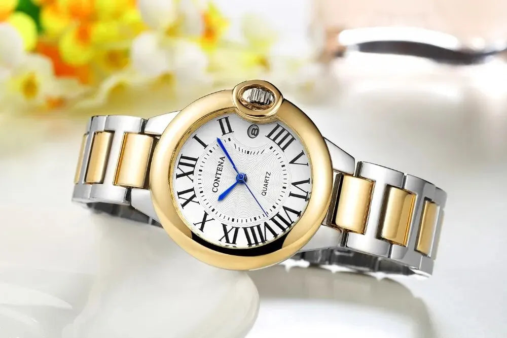 New Brand Luxury Stainless Steel Men and Women Luxury Atmosphere Quartz Watches Fashion Blue Balloon Women Date Watch Suit