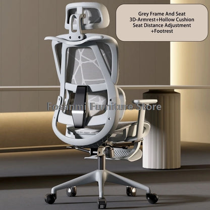 Breathable Mesh Computer Office Chair with Armrest and Lumbar Support Adjustable Ergonomic Desk Chair Home Gaming Headrest Chair