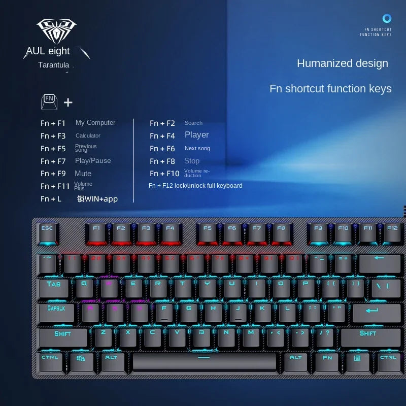 Wired Mechanical keyboard Gamer USB Keyboards gaming Backlit Musical 100% Computer 104 keys keyboard Ergonomic PC keyboard
