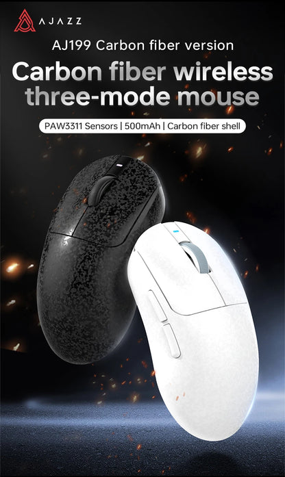 AJAZZ AJ199 Wireless Gaming Mouse, PAW3311 24000 DPI Bluetooth, Wired & Wireless Lightweight Gaming Mouse for PC, Laptop & Esports