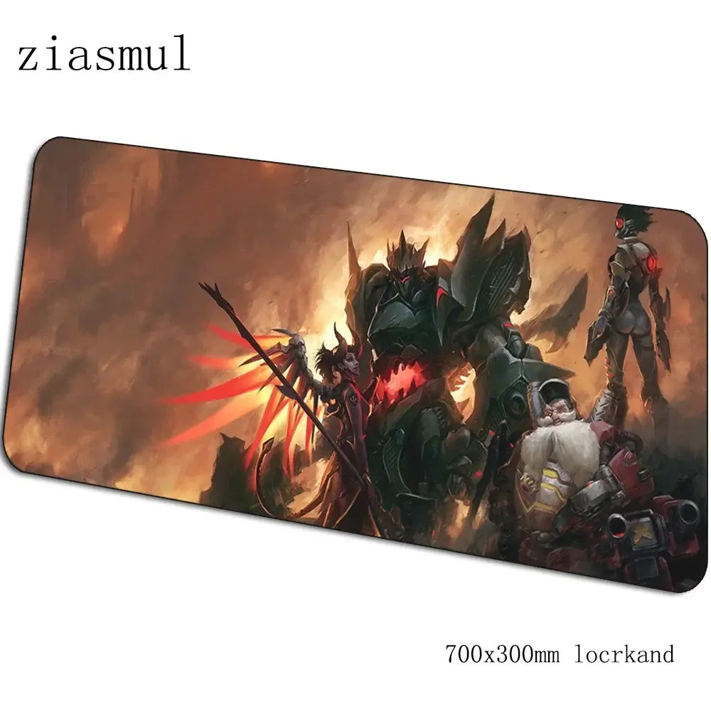 Tappetino mouse Overwatch cartoon per computer 700x300x3mm, tappetino gaming grande Indie Pop per mouse e tastiera, giochi PC gamer da scrivania