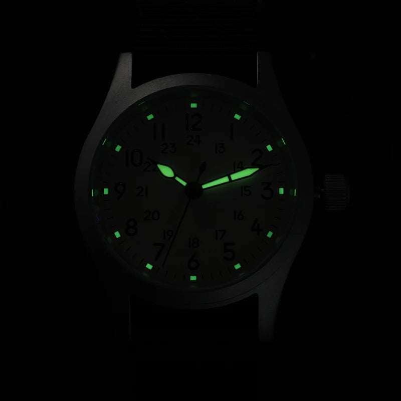 Militado ML05 Military Watch VH31 Sweep Quartz Movement Top Hat Domed Sapphire Crystal Vintage Watch 100m Waterproof Mens Watch