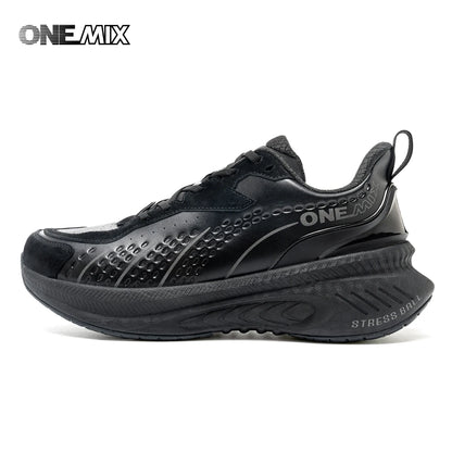 ONEMIX 2025 Winter Training Running Shoes for Men Sport Shoes Leather Warm Wear-Resistant Female Jogging Shoes Walking Sneakers