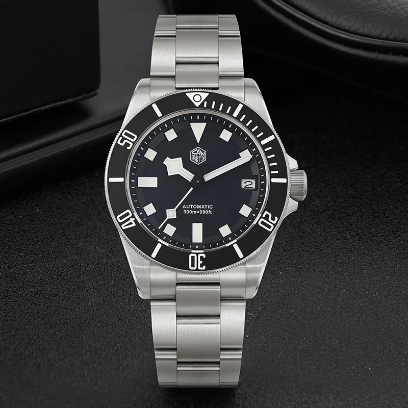 San Martin Grade 5 Titanium Watch SN0121TD PT5000/ST2130 Automatic Movement Watch 300M Waterproof Adjustable Clasp Wristwatch