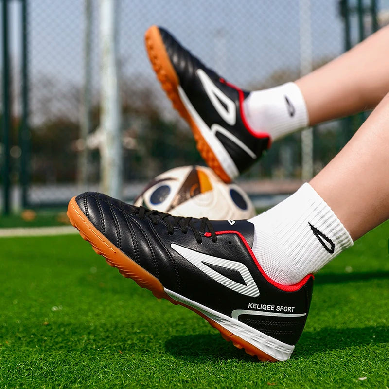Hot Sale Best-selling Unisex Youth Football Boots Turf Cleats Anti-slip Breathable Leather Upper Lightweight Durable Soccer Trai