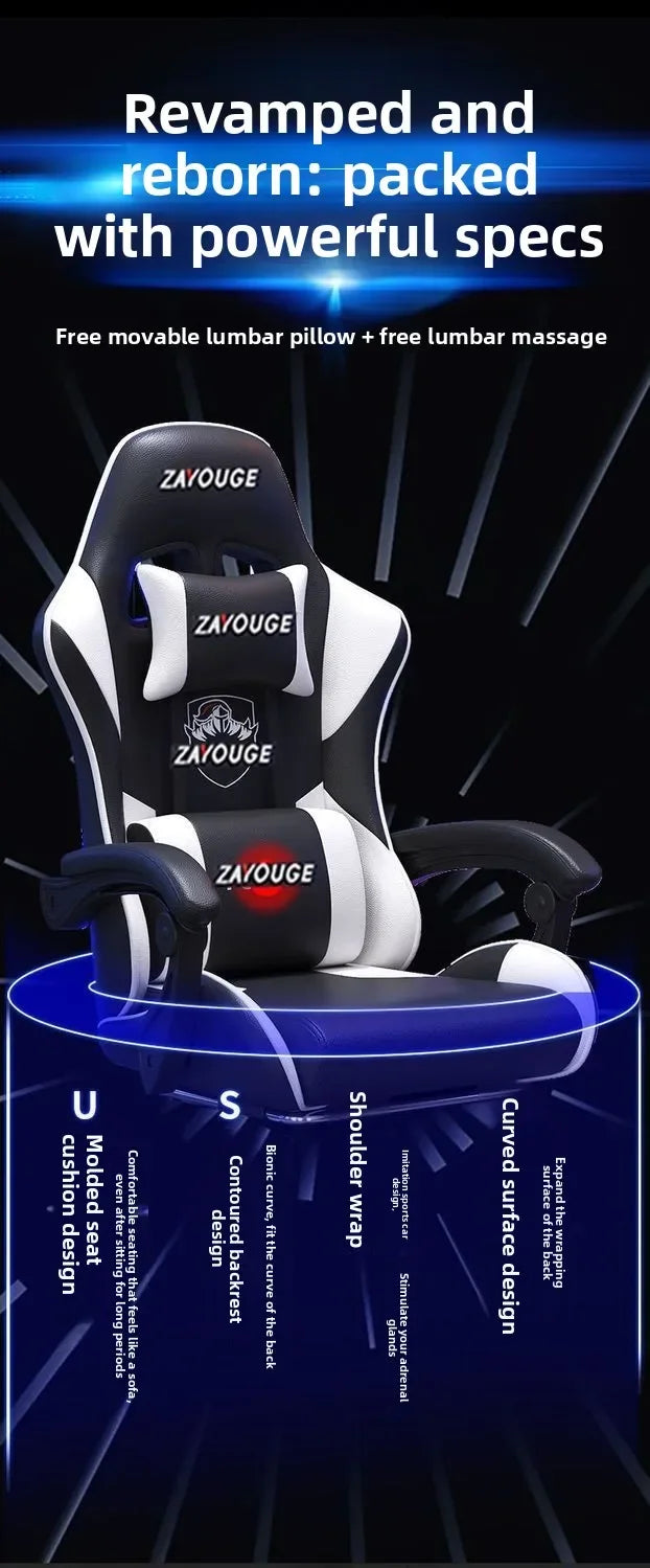 Ergonomic Gaming Chair for Home Office Long Hours Streamers Adjustable Reclining Lightweight Durability