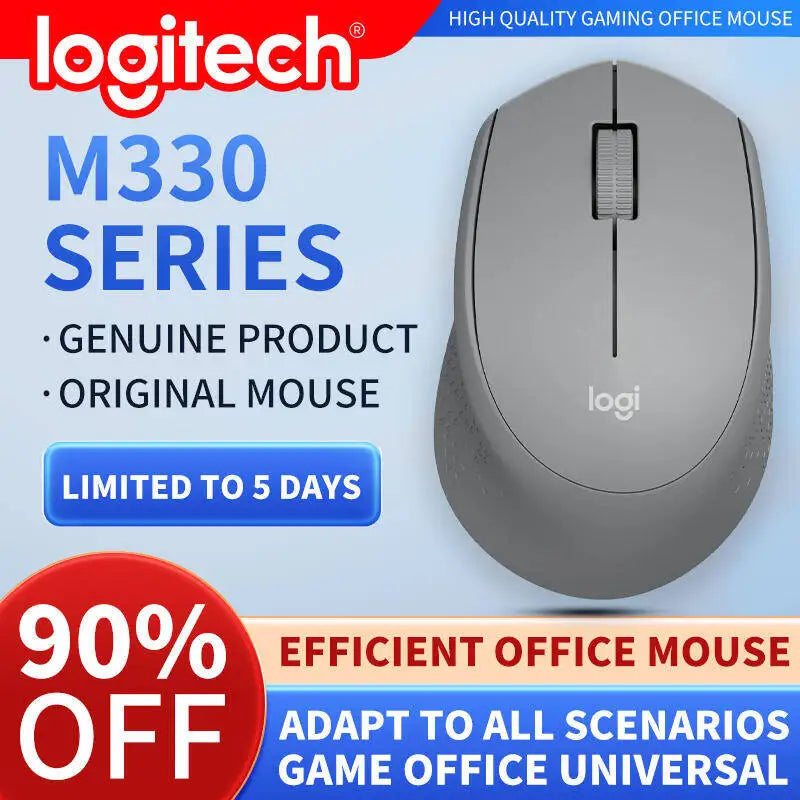 Rato de escritório profissional Logitech M330, compacto, silencioso, fácil de transportar, confortável ao toque e especialmente concebido1
