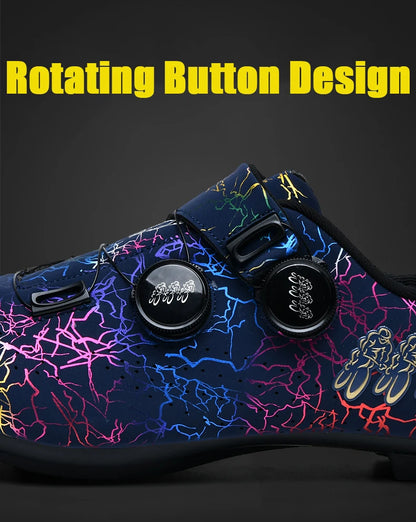 New Women Cycling Sports Shoes Rubber Non-Slip MTB Shoes Men PU Leather Breathable Outdoor Racing Pedal Bicycle Boots Unisex