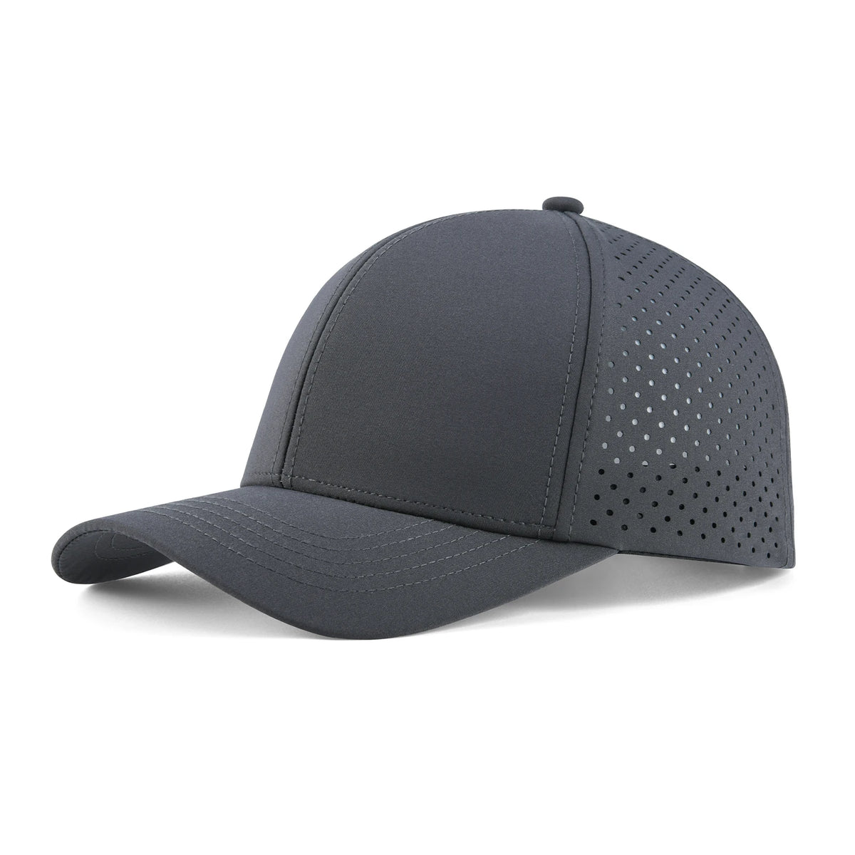 Casquette de baseball pour homme VOBOOM à séchage rapide, en maille découpée au laser, à visière incurvée et fermeture à pression, pour le sport en plein air, la course à pied et les voyages, couleur noire