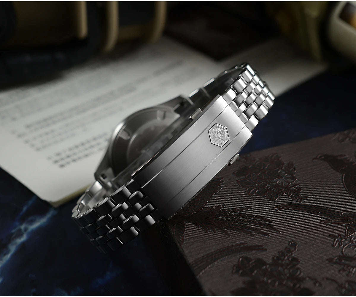 San Martin 39.5mm Retro Chinese Characters Indices Dial Men Pilot Watch YN55 100M Waterproof BGW-X1 Luminous SN0033C