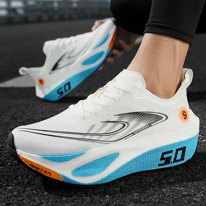 FourSeasons Men's Sports Sneakers CarbonPlate Running Shoe，Breathable Marathon Racing Comfortable Athletics Training Shoes Walki