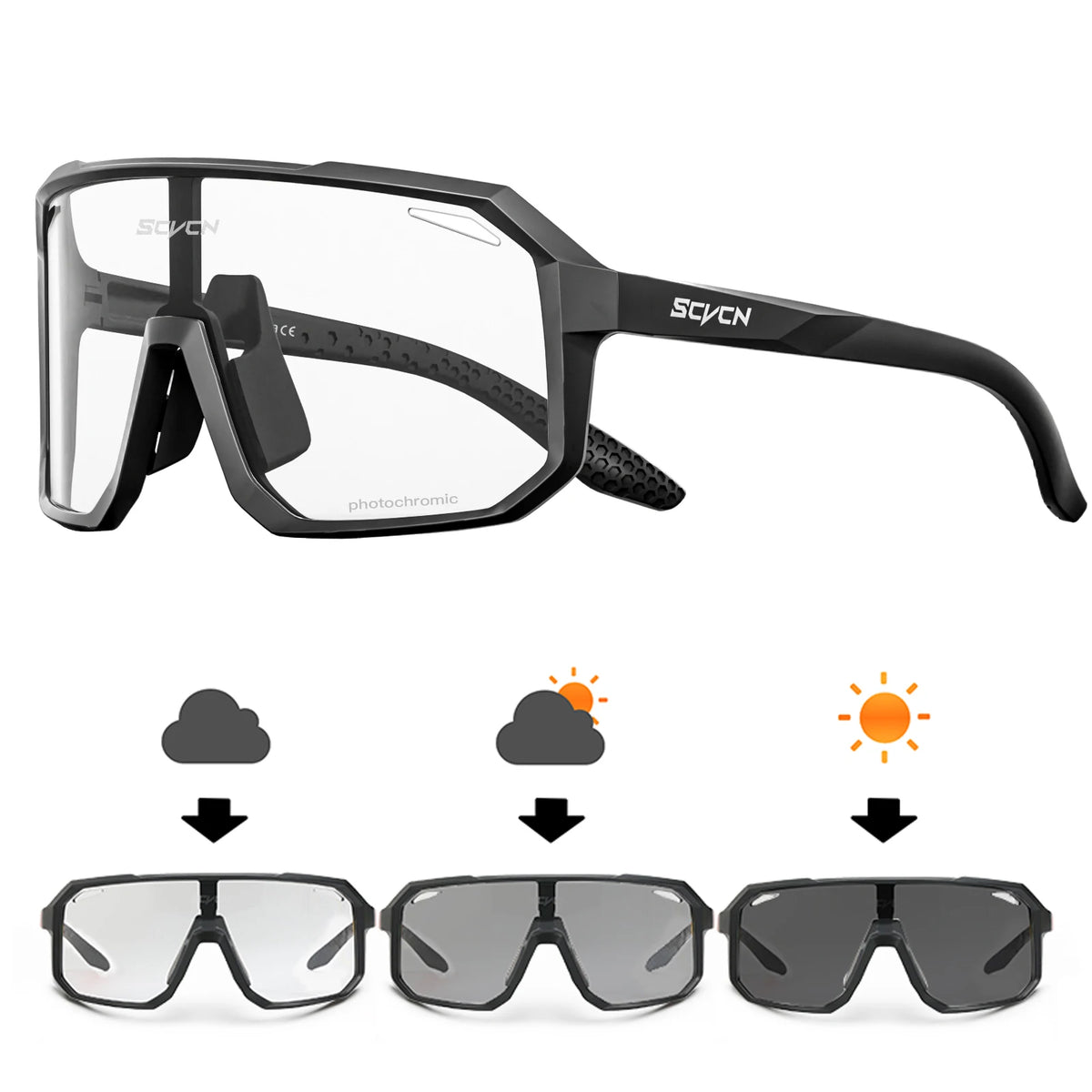 SCVCN New Outdoor Cycling Glasses Bike Sunglasses Men UV400 Eyewear Sports MTB Goggles Bicycle Women Riding Hiking Sunglasses