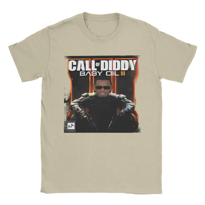 Pánské tričko Call of Diddy Party Brainrot Sigma, humorné tričko ze 100% bavlny, krátký rukáv, tričko s kulatým výstřihem, klasické oblečení