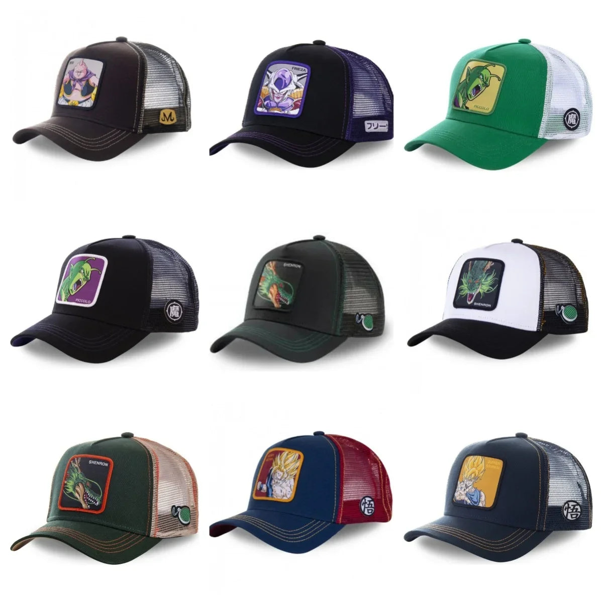 Dragon Ball Son Goku Cap Baseball Cap Summer Travel Peaked Cap Men's Embroidery Hip-Hop Sun Visor Adjustable Trucker Mesh Cap