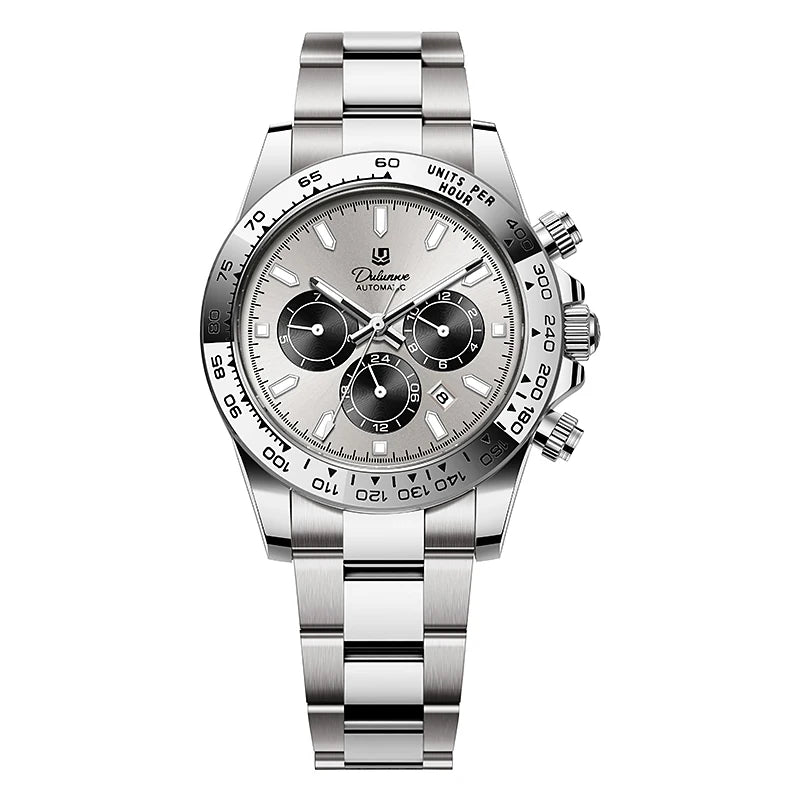 Watch For Men Luxury Stainless Steel Clock Fashion Casual Multi-functional Design Automatic Mechanical Wristwatch