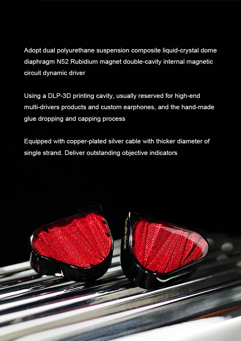 Auscultadores intra-auriculares audiófilos com fio TRUTHEAR x Crinacle ZERO:RED Dual Dynamic Driver 0.78 2Pin HiFi