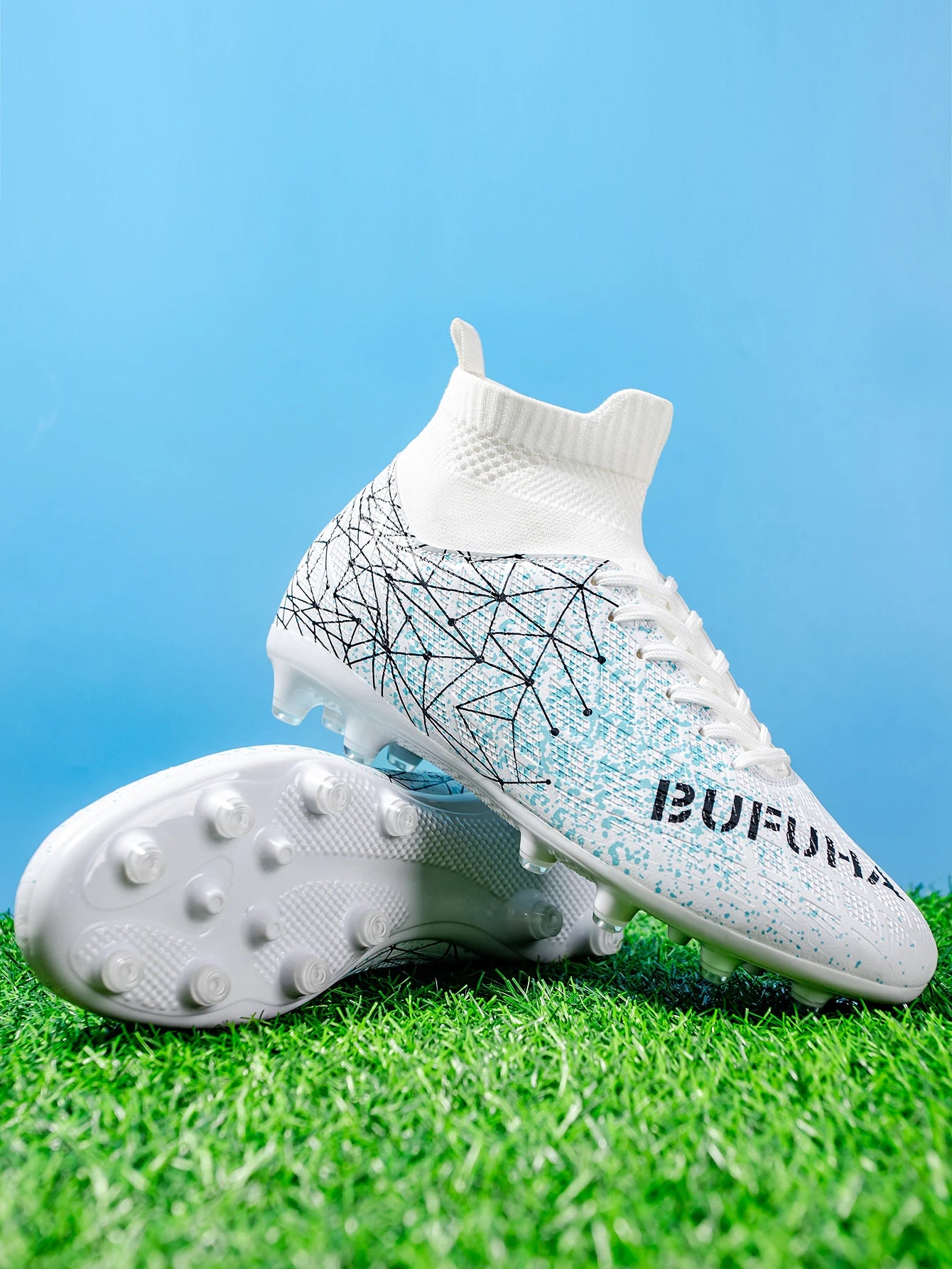 AG /FG Athletic Soccer cleats PU Fabric Comfort Upper TPU Anti-slip Long Studs Sole Reliable Quality Adult Kids Training Shoes