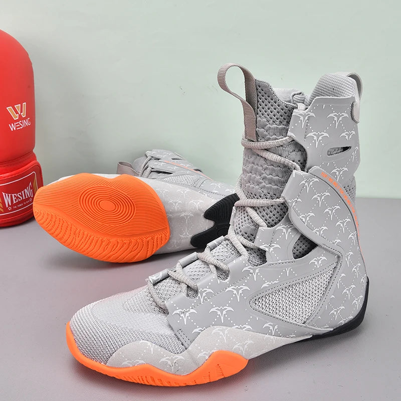 Super Cool Men Wrestling Shoe High Top Men Fighting Shoe Professional Man Boxing Boots Indoor Men Wrestling Sneakers Man