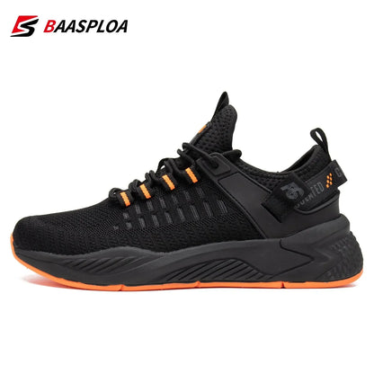 Baasploa Men Running Shoes Brand Male Designer Mesh Casual Sneakers Lightweight Lace-Up New Male Outdoor Sports Tennis Shoes