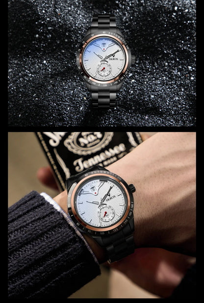 SKROX Luxury Sapphire Stainless Steel Automatic Movement Mechanical Clockwork Man Watch Military Waterproof Men's Wrist Watches