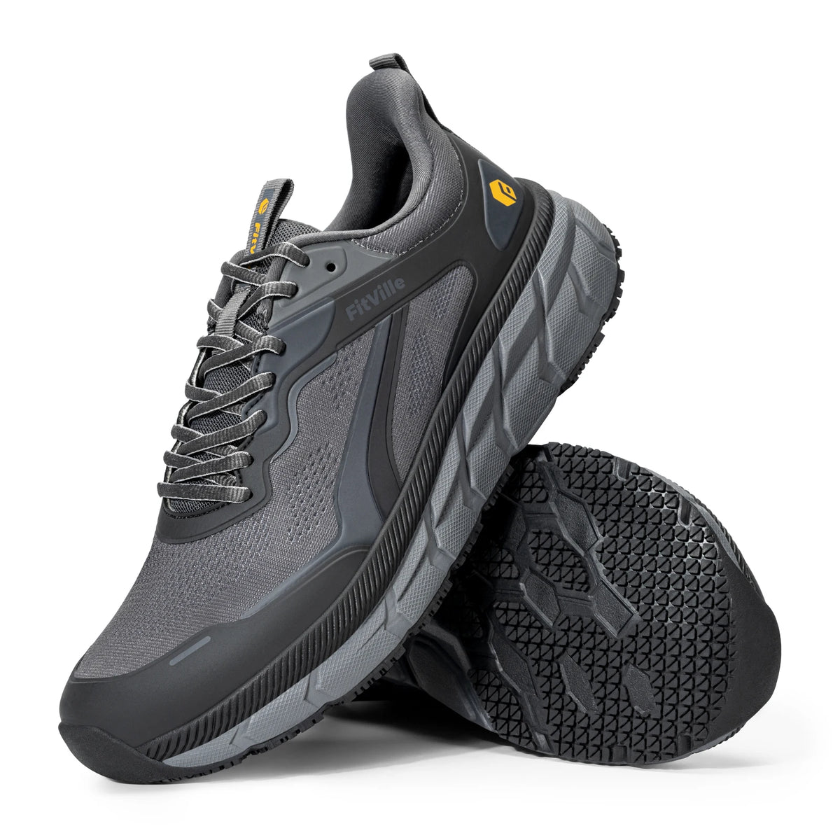 FitVille Men's Wide Toe Box Shoes Cushioned Well Sneakers Non Slip Lightweight Breathable Running Shoes for Swollen feet