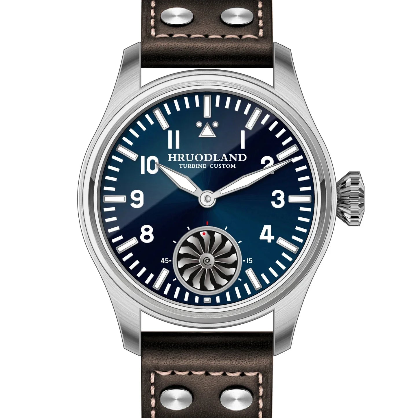 Hruodland 2025 Novo Relógio Mecânico para Homem Seagull ST3620 Piloto Retro 43MM BGW-9 Luminoso Cristal de Safira Turbina Relógio de Homem