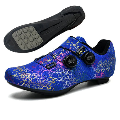 New Women Cycling Sports Shoes Rubber Non-Slip MTB Shoes Men PU Leather Breathable Outdoor Racing Pedal Bicycle Boots Unisex